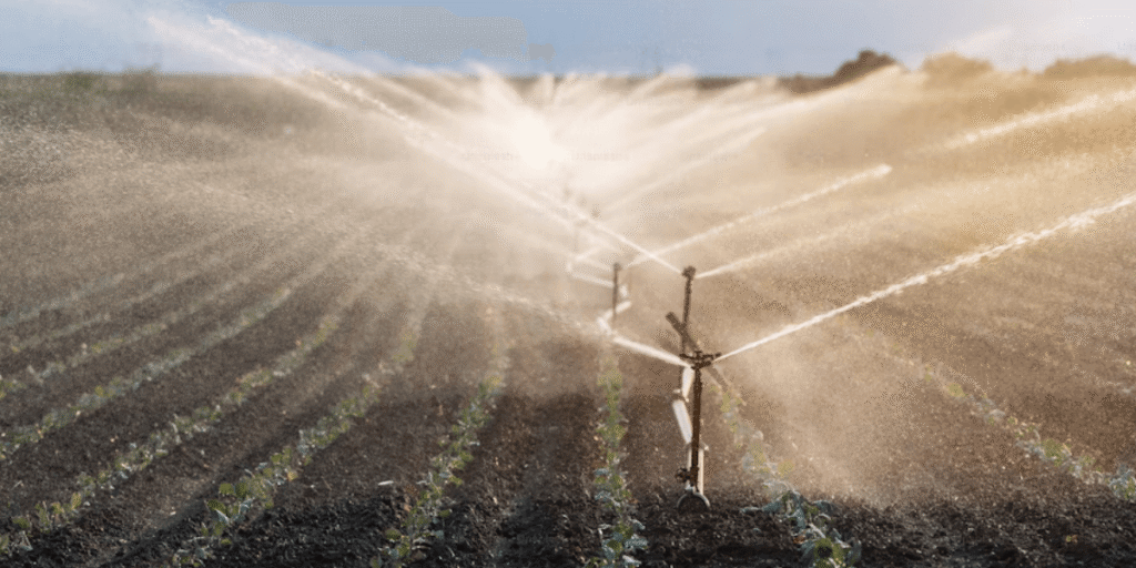 Irrigation system on green field