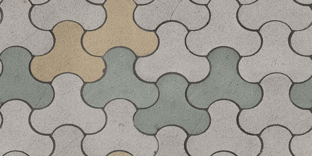 gray & yellow interlocking blocks