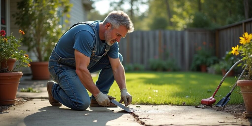 How to Repair a Cracked Concrete Patio?